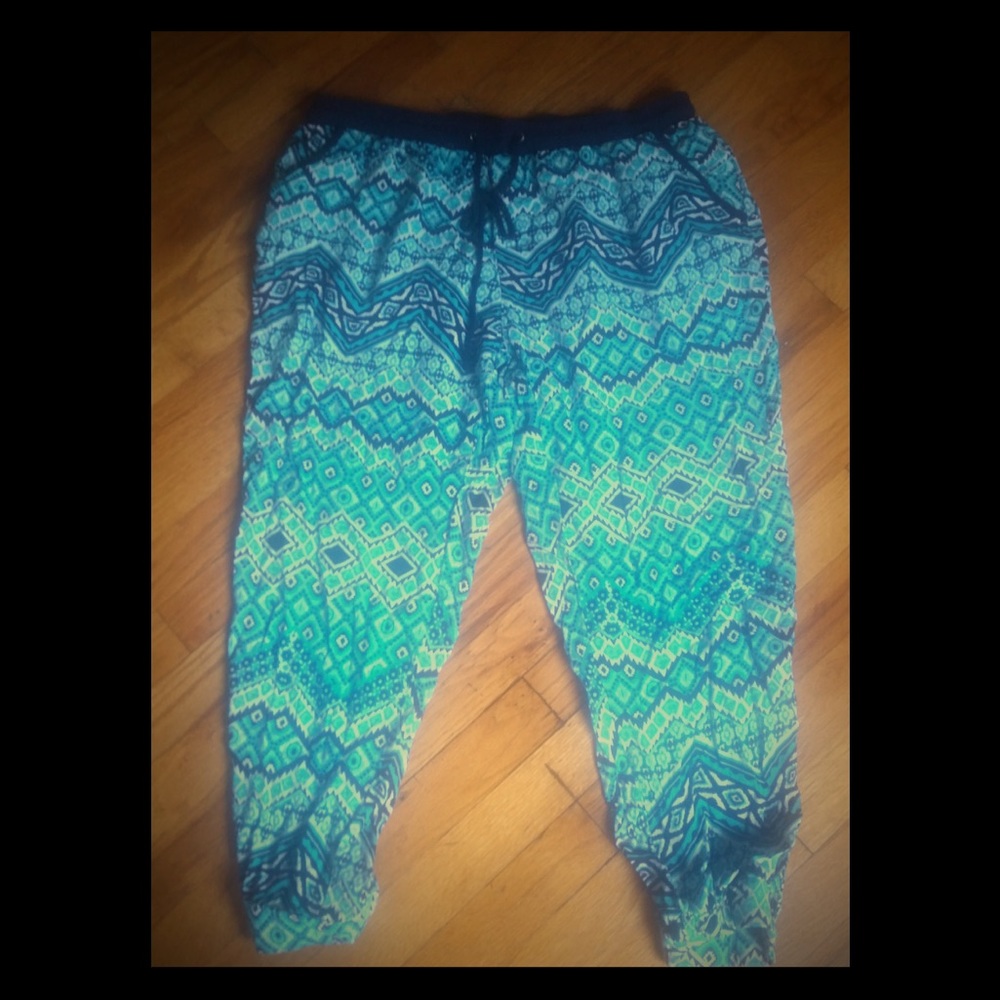 Navy, Teal, and White Plus size joggers